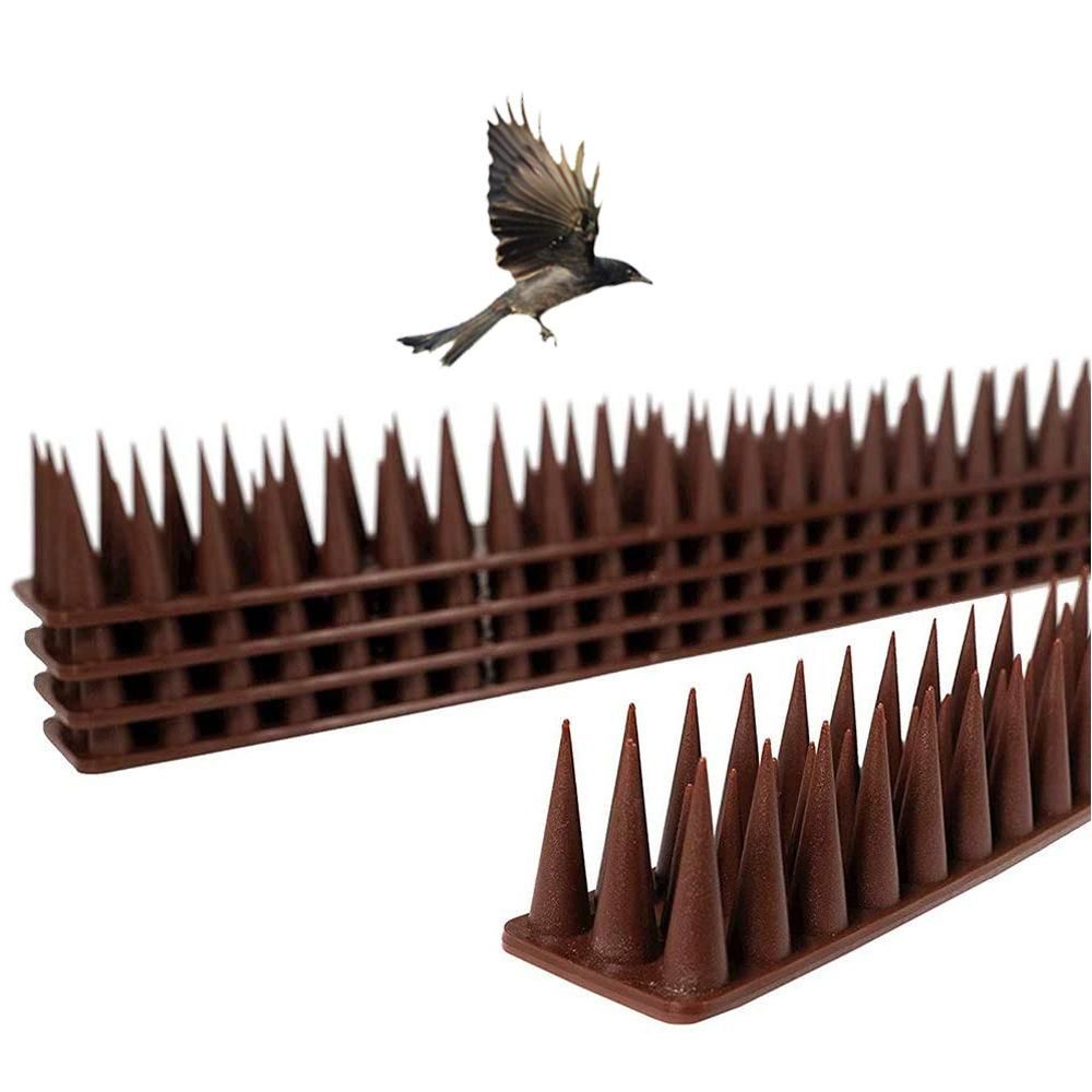 Bird Spikes, 43CM Defender Spikes Squirrel Small Birds Pigeons Repellent Spikes for Outdoor, Wall, Fence, Anti Theft Climb Strips (Set of 12)