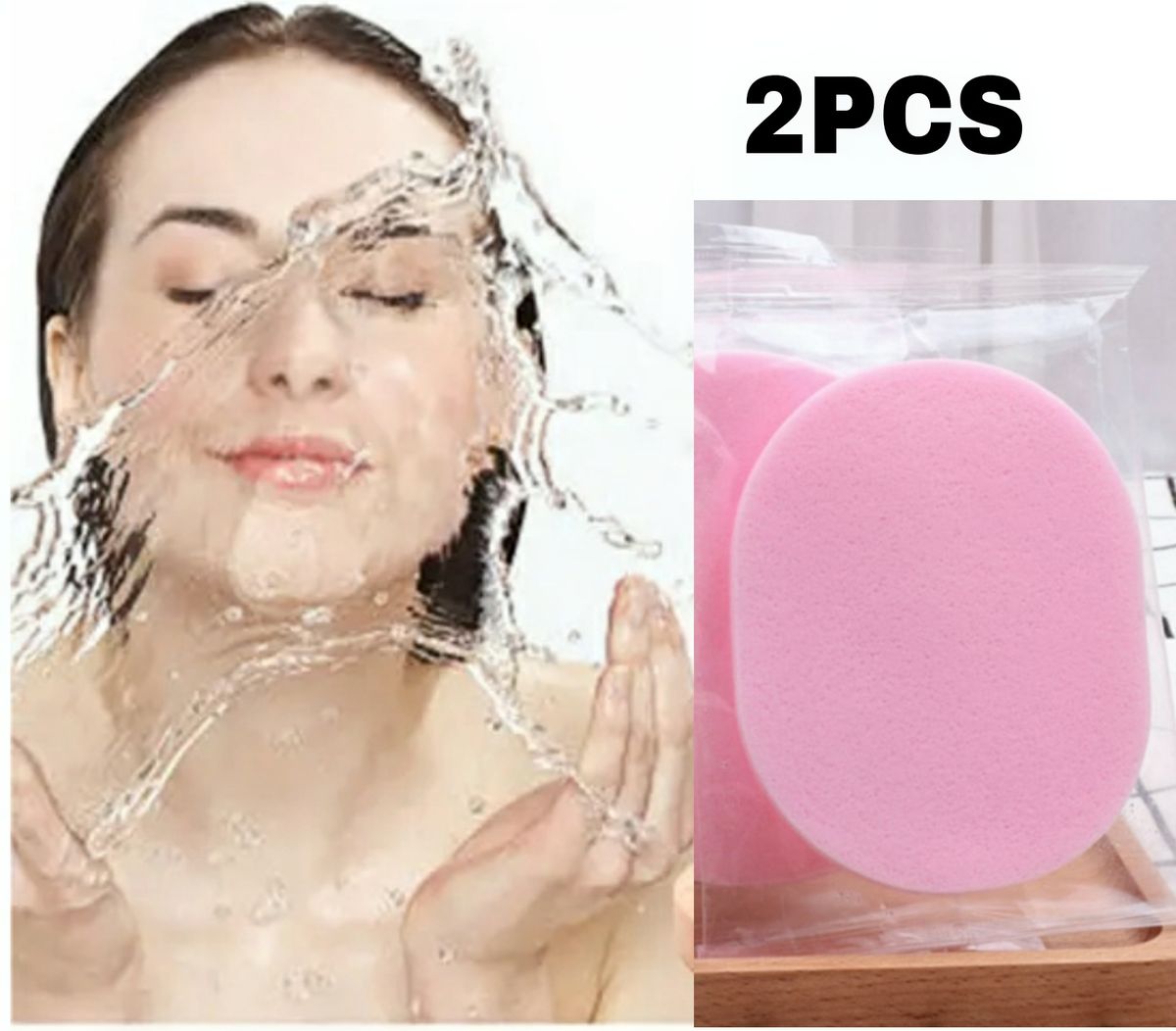 Facial Cleansing Sponge /Puff Natural Seaweed Infused.X2