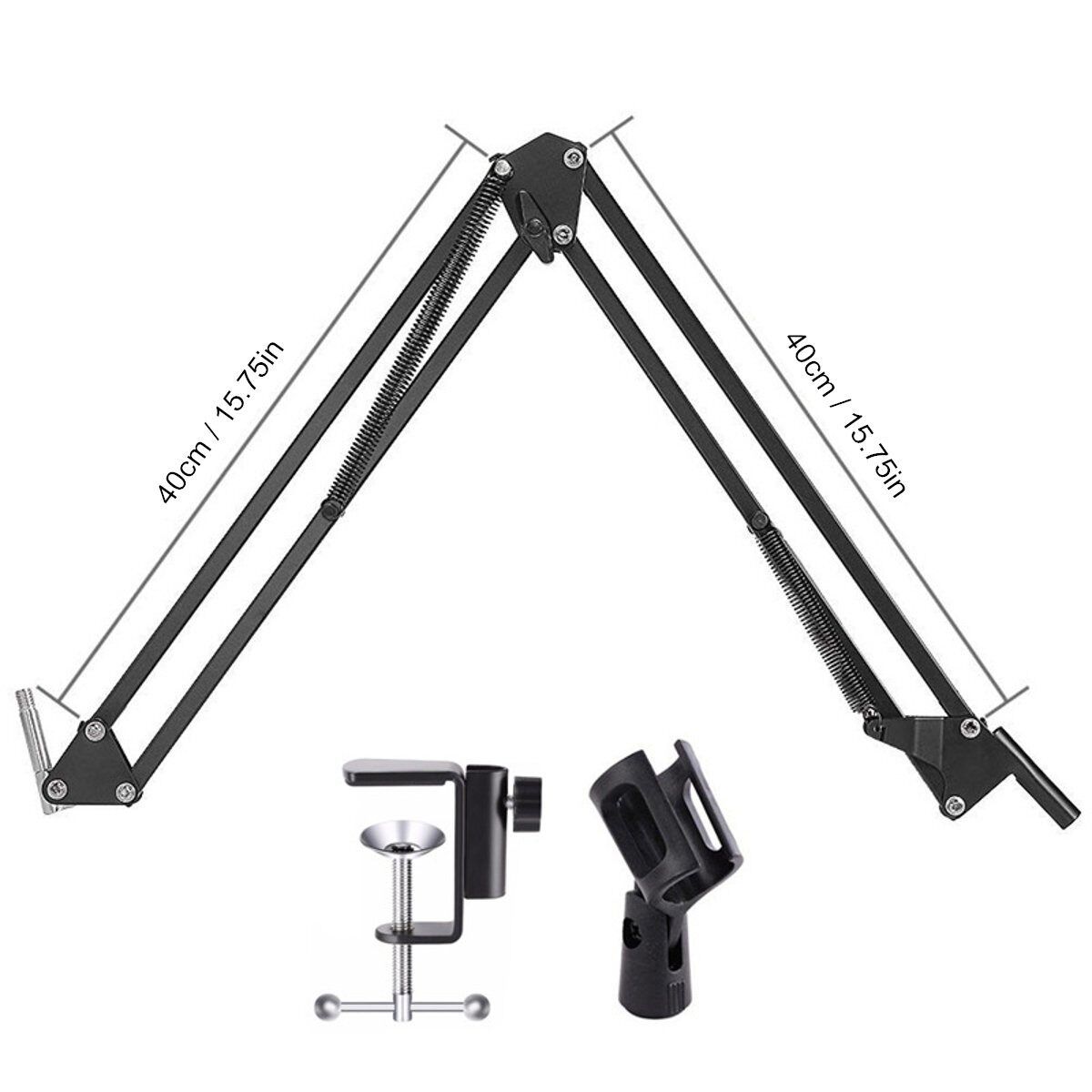 BM-800 Professional Suspension Microphone Kit KTV Studio Live Stream Broadcasting Recording Condenser Microphone Multi-function Mic With Audio Adapter 7.1 Sound Card（include Adjustable Scissor Arm Stand, Shock Mount And Fil