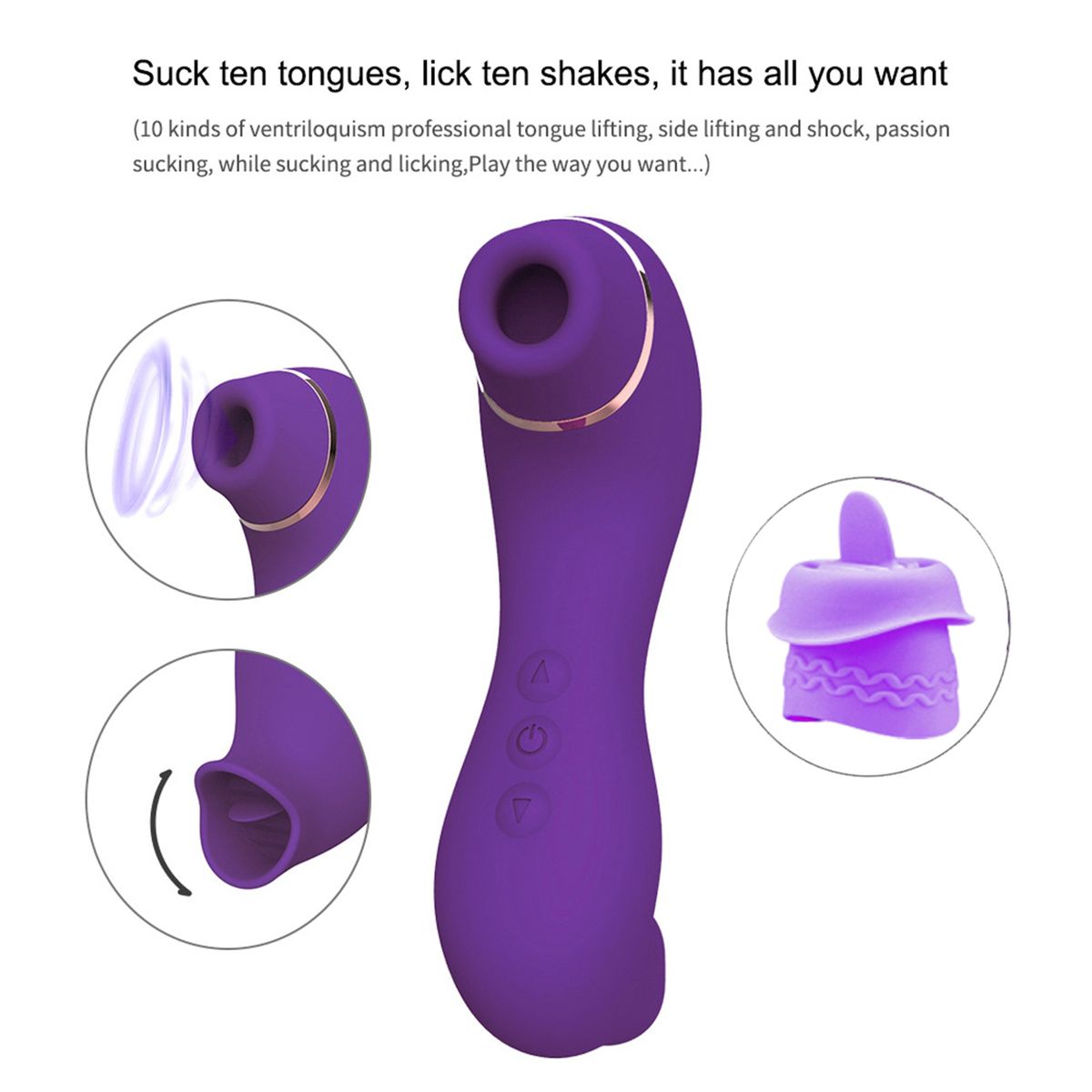 Tongue Licking Sucking Silicone Vibrator 10 Licking Modes