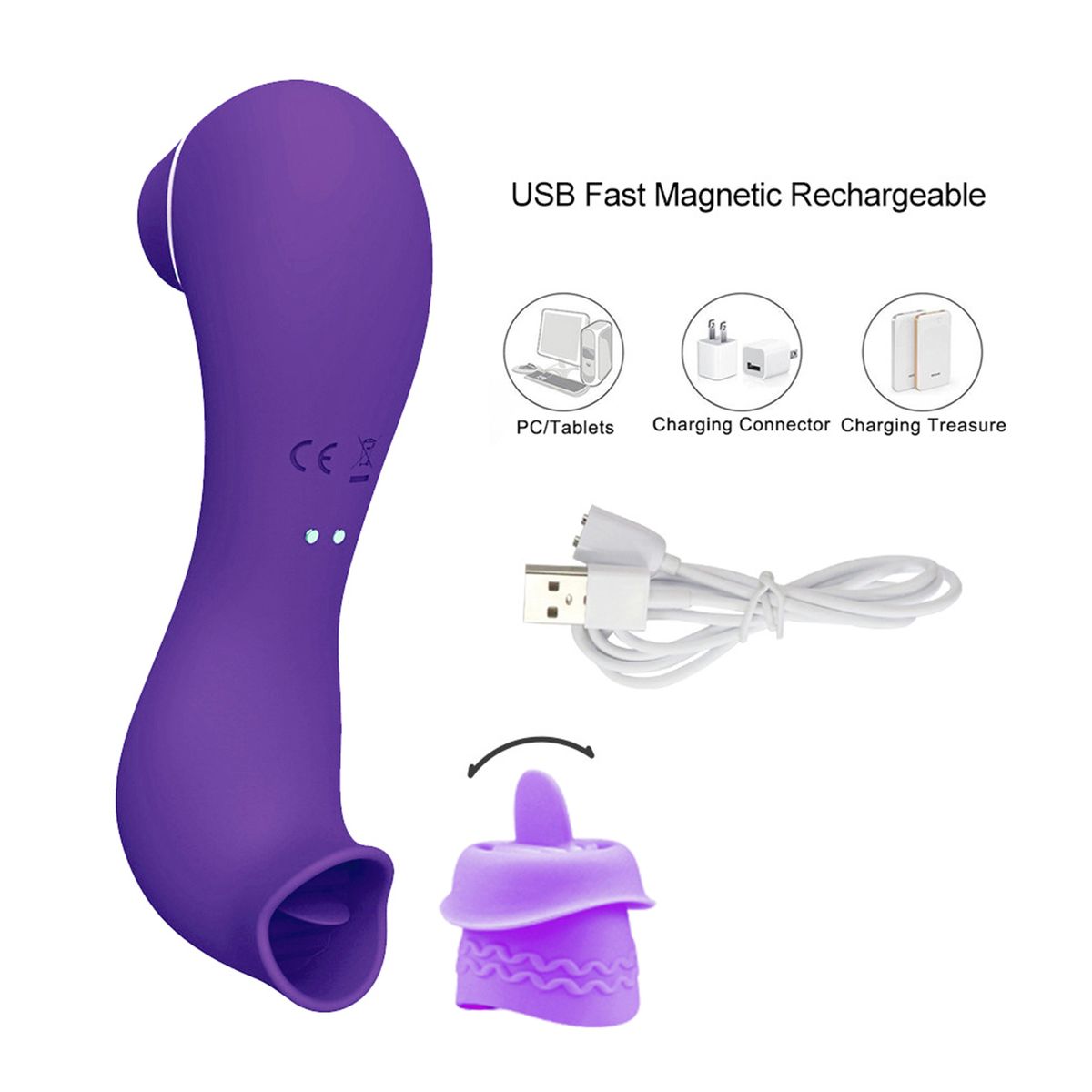 Tongue Licking Sucking Silicone Vibrator 10 Licking Modes