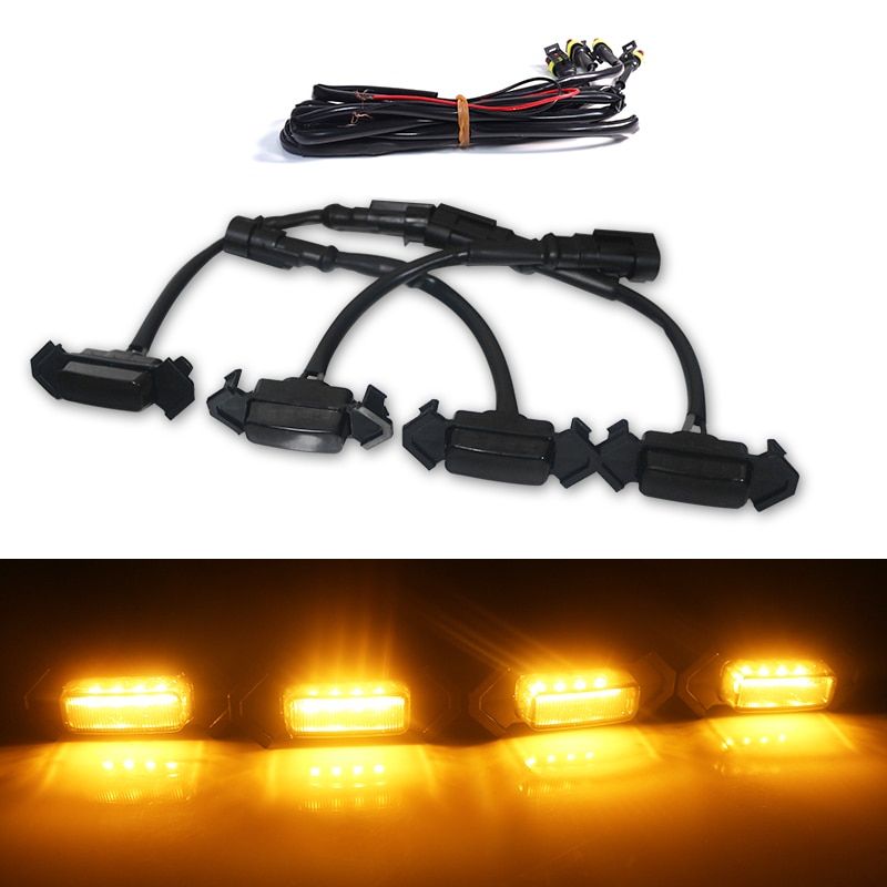 IJDM 6000K 12v Front Grille Lighting For Car 2016-2020 Toyota Tacoma W/TRD Pro Grill ONLY Front Grille Lighting DRL Smoked Lens Amber