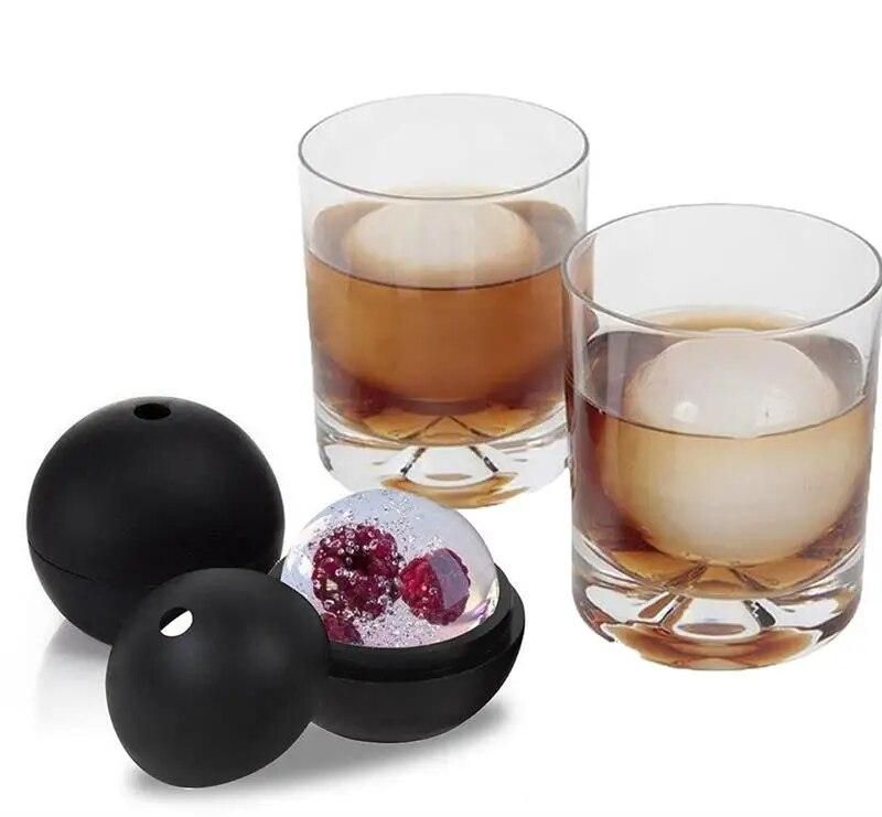 2pcs Ice Ball Molds Silicone DIY Home Bar Party Cocktail Use Sphere Round Ball Ice Cube Makers Kitchen Ice Cream Moulds