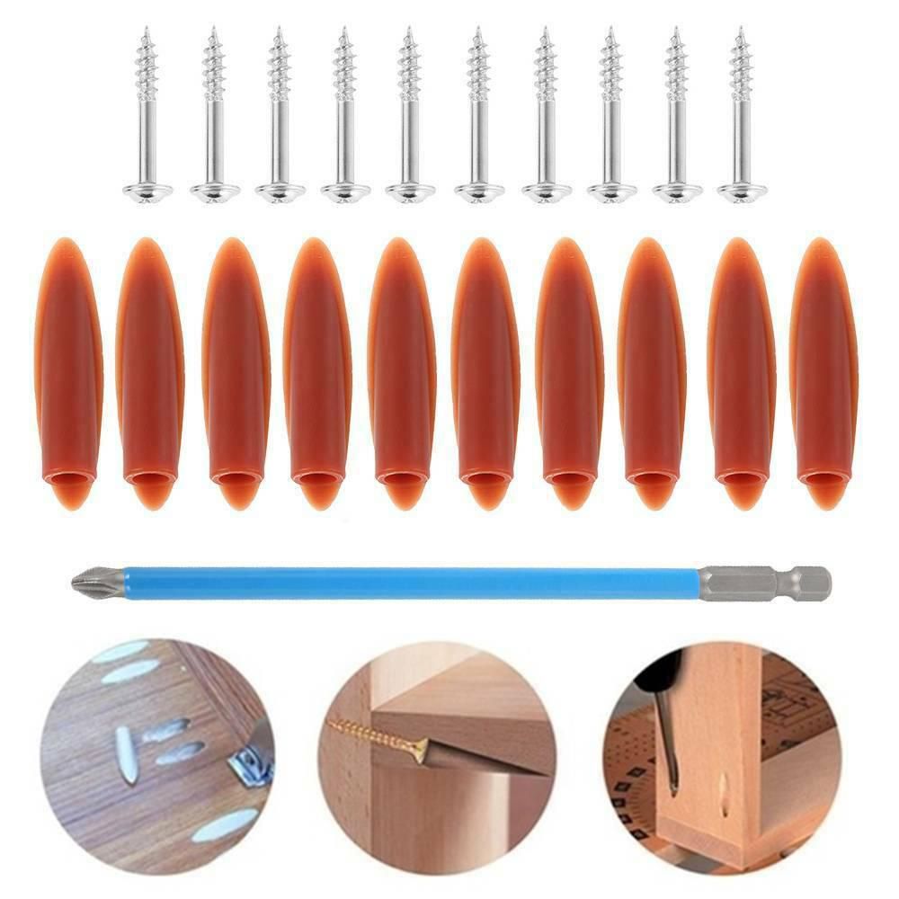 34Pcs Woodworking Pocket Hole Jig Drill Guide Set Hole Puncher Locator Bit Tools