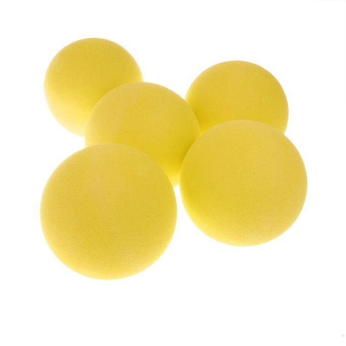 5pcs Soft Elastic Bouncing Sponge Ball Pet Dog Toy Sports Game Yellow