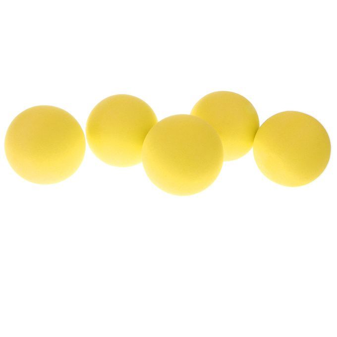 5pcs Soft Elastic Bouncing Sponge Ball Pet Dog Toy Sports Game Yellow