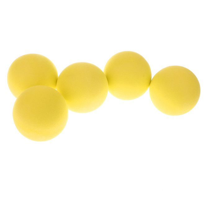 5pcs Soft Elastic Bouncing Sponge Ball Pet Dog Toy Sports Game Yellow