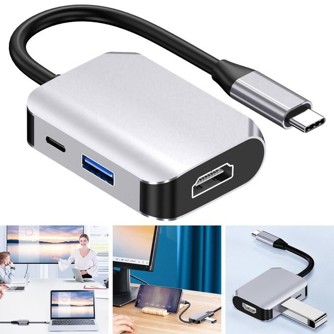 3in1 USB C To HDMI Type-C Hub For  MacBook Type-C Other Mobile