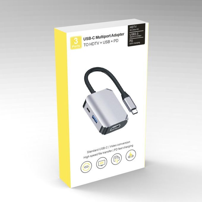 3in1 USB C To HDMI Type-C Hub For  MacBook Type-C Other Mobile