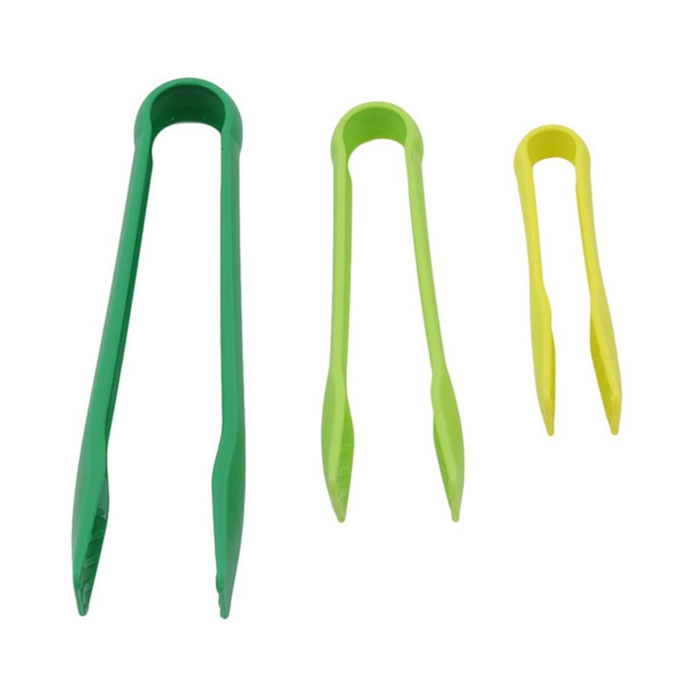 3Pcs 6/8/10inch Silicone Tongs Bread Salad Clip-Green