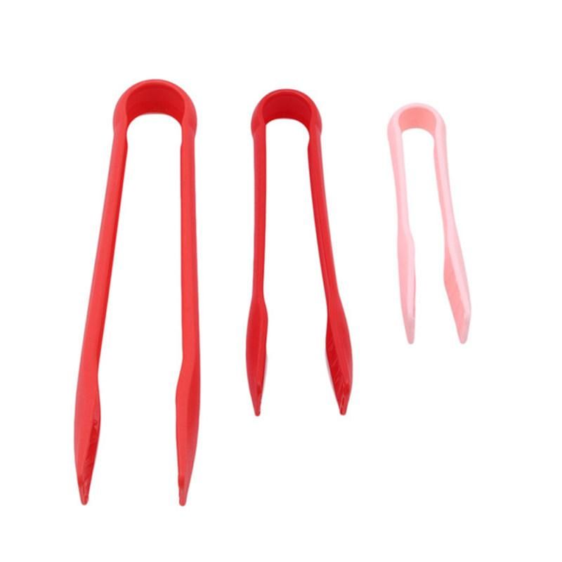 3Pcs 6/8/10inch Silicone Tongs Bread Salad Clip-Green