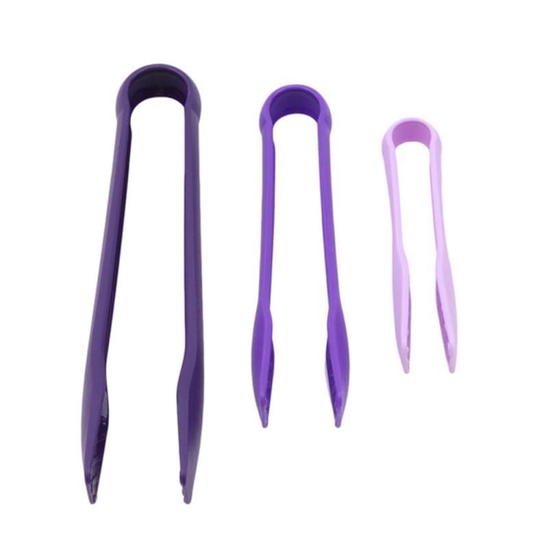 3Pcs 6/8/10inch Silicone Tongs Bread Salad Clip-Green