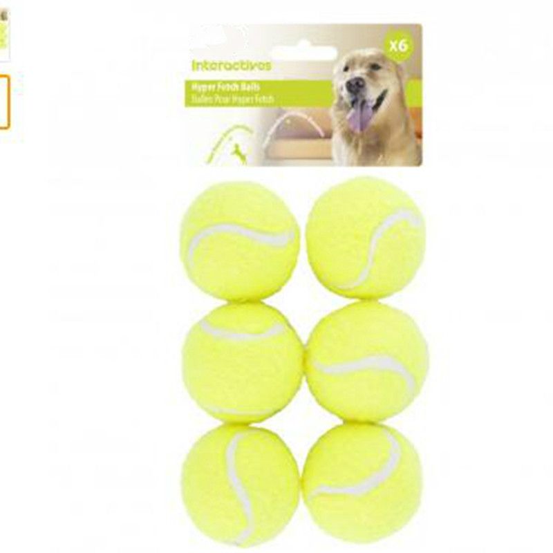 6 PCS Dog Tennis Balls Replacement Exercise Trainer Launcher Thrower Chucker Cat Bounce Sport Toy AFP Hyper Fetch Mini Pet-6 Pcs