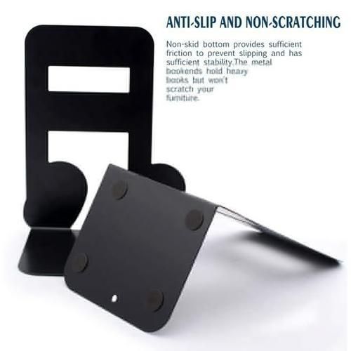 Bookends Black,Decorative Metal Book Ends Supports For Shelves For Shelves Office Decorative, Non Skid Book Stopper