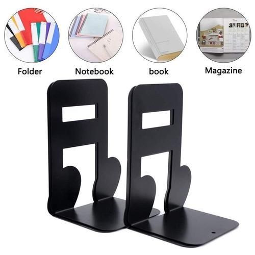Bookends Black,Decorative Metal Book Ends Supports For Shelves For Shelves Office Decorative, Non Skid Book Stopper