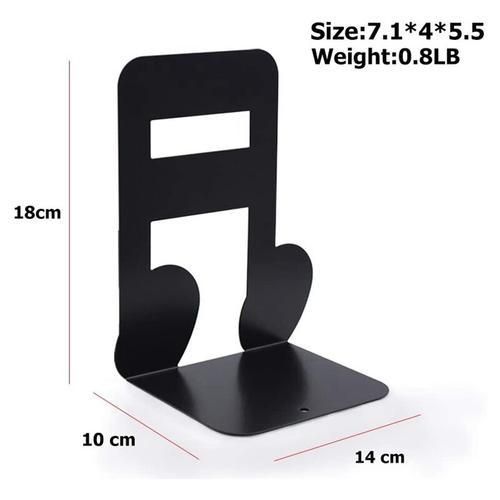 Bookends Black,Decorative Metal Book Ends Supports For Shelves For Shelves Office Decorative, Non Skid Book Stopper