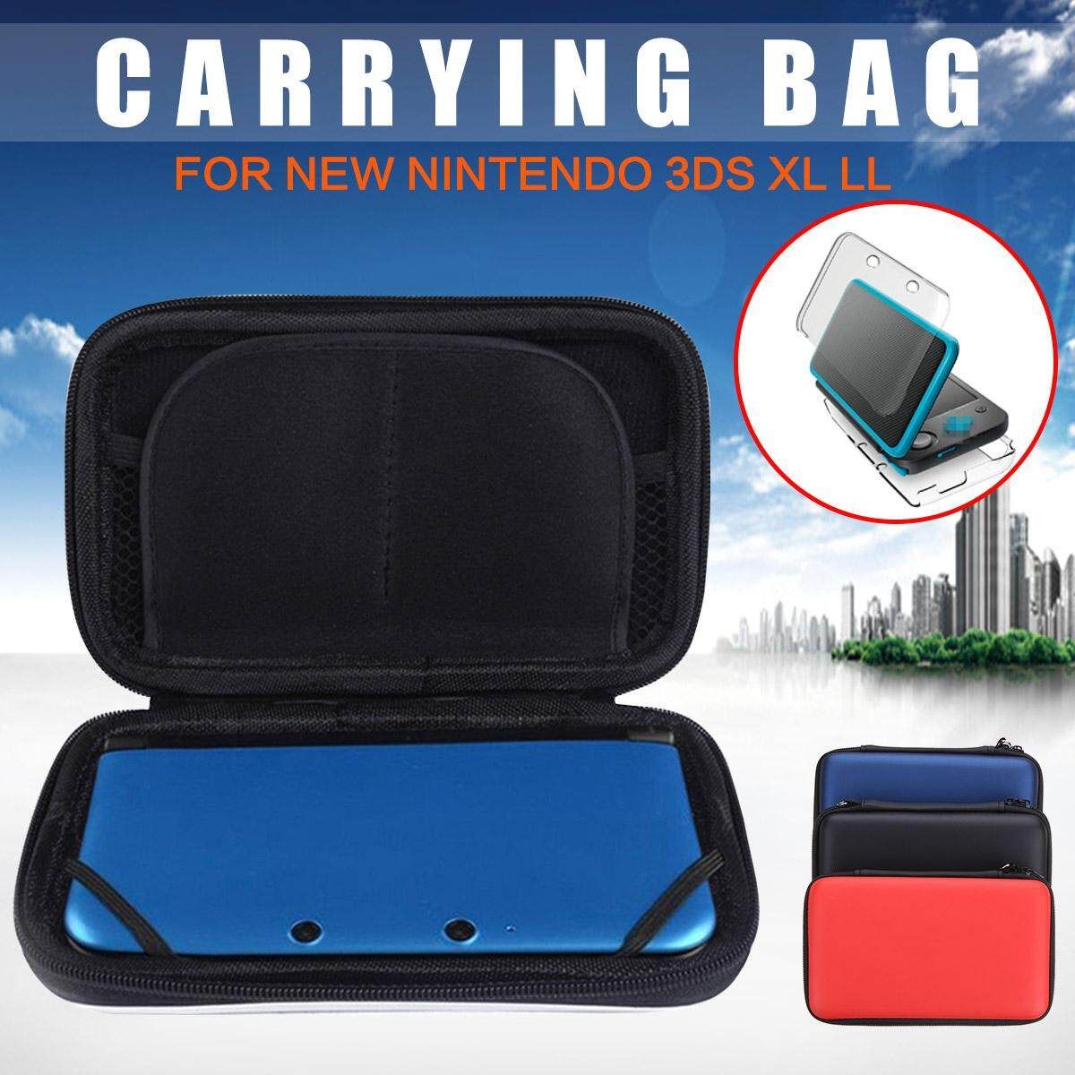 EVA Hard Carrying Bag +Case Cover+ 2Pcs For Nintendo 3DS XL LL Pink