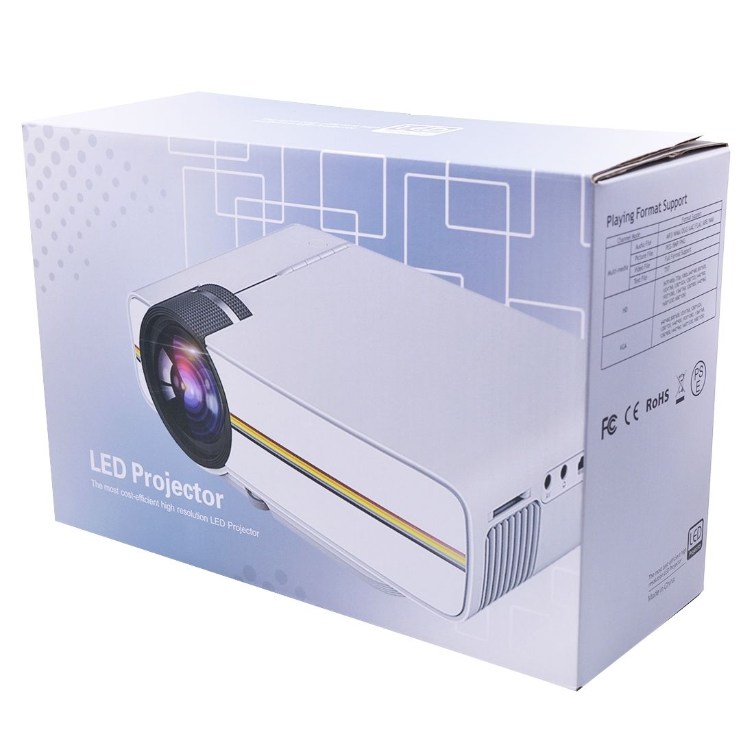 YG400 1.5-3m 50-100 Inch LED Projector HD Home Theater With Remote Controller, Support HDMI, VGA, AV, SD, USB