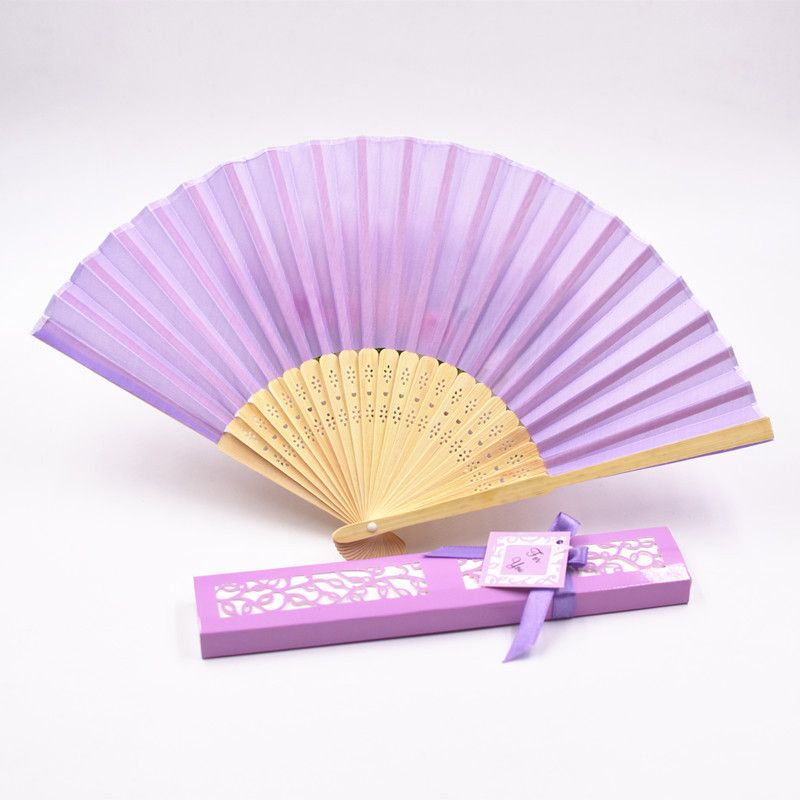 Solid Favor Box Hand 20pcs Fans Folding Gift Fan Wedding Party Color Packing DIY