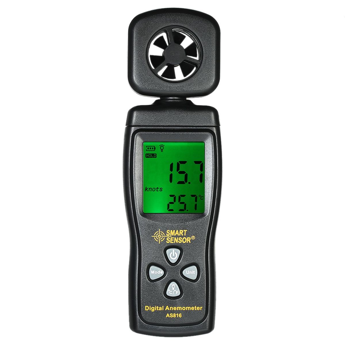 SMART SENSOR Mini Anemometer LCD Digital Wind Speed Meter Air Velocity Temperature Measuring with Backlight