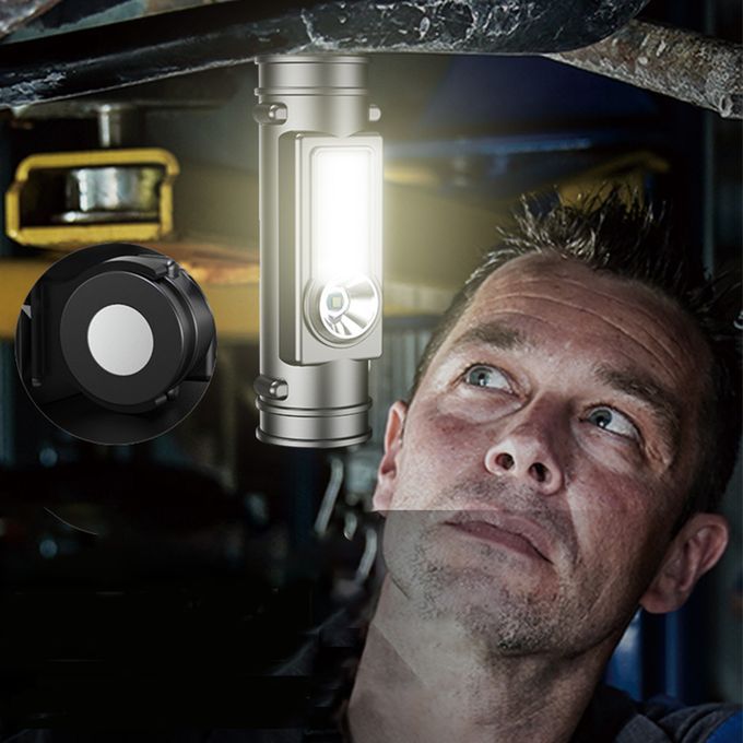 LED Headworn Strong Flashlight With Rechargeable - Black