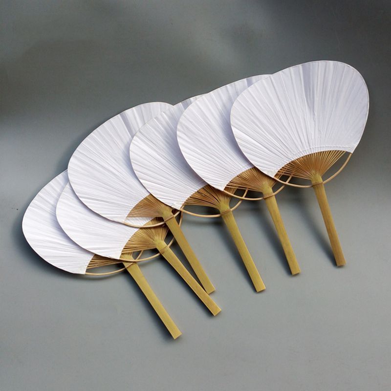 Handle White Summer White Blank Pure Group Bamboo Fan Fan Blank Calligraphy 20pcs Painting