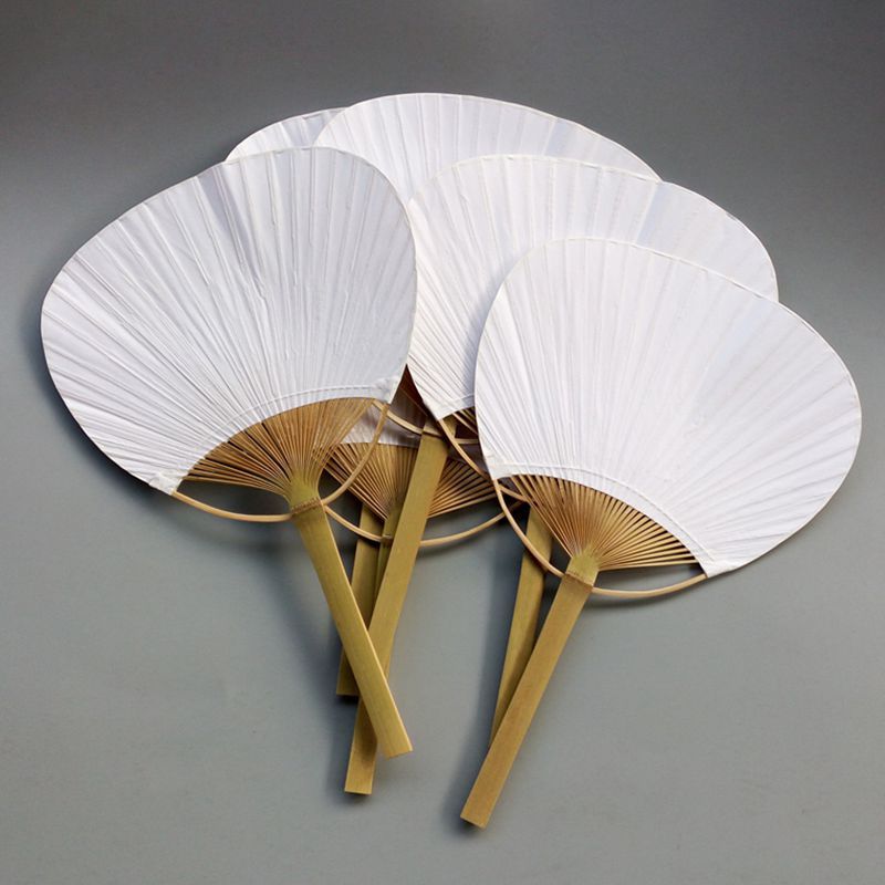 Handle White Summer White Blank Pure Group Bamboo Fan Fan Blank Calligraphy 20pcs Painting