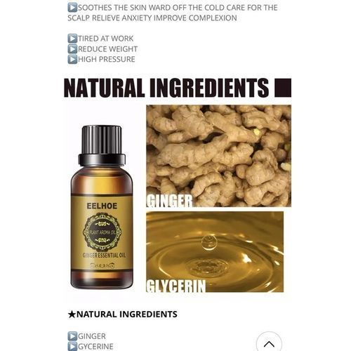 3Pcs Ginger Natural Essential Oils For Tummy Slimming Plant Extraction