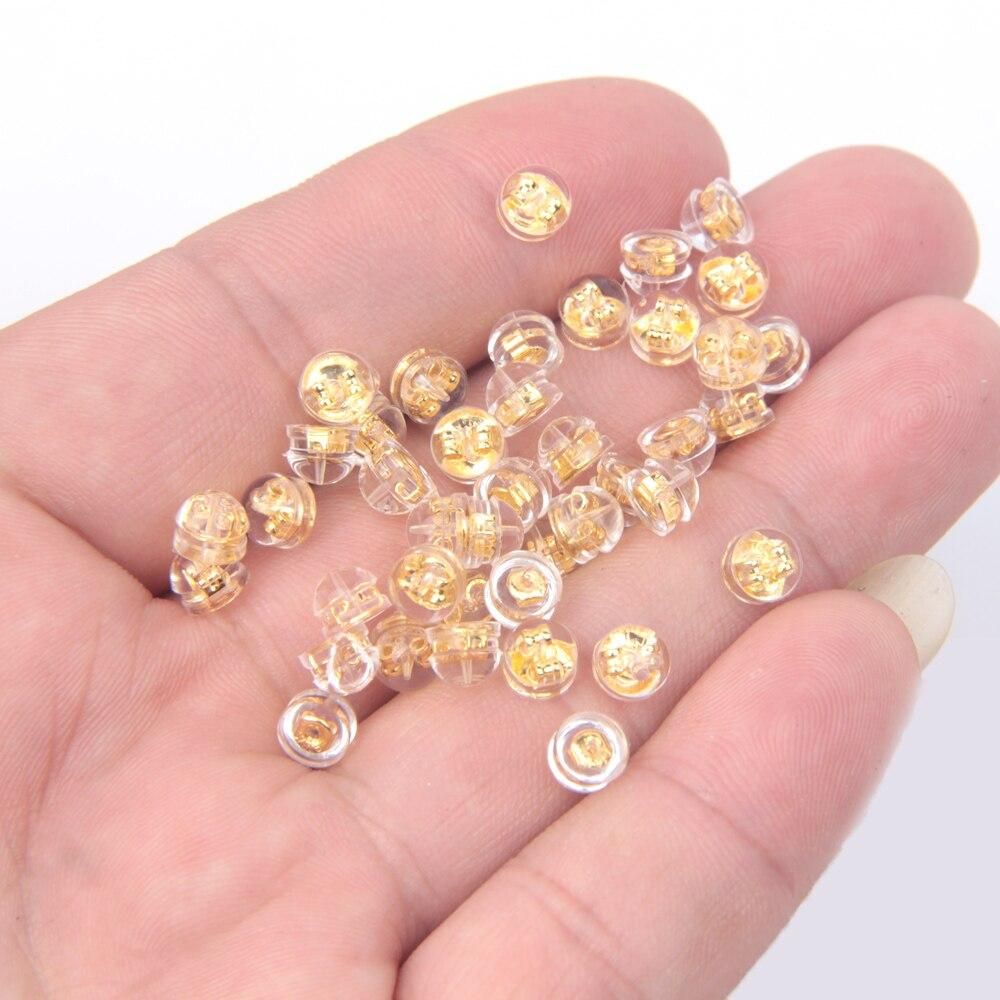 20-50Pcs Soft Silicone Rubber Ear Back Stoppers Silicone Coated Hamburger Ear Plugs for Jewelry Making DIY Earring Accessories