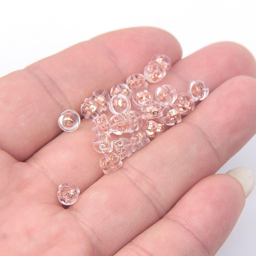 20-50Pcs Soft Silicone Rubber Ear Back Stoppers Silicone Coated Hamburger Ear Plugs for Jewelry Making DIY Earring Accessories