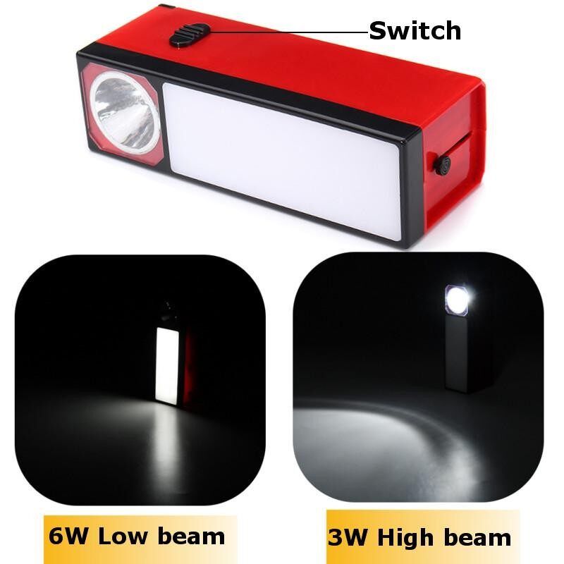 Solar Rechargeable Portable LED Flashlight Camping Reading Light Lantern Lamp