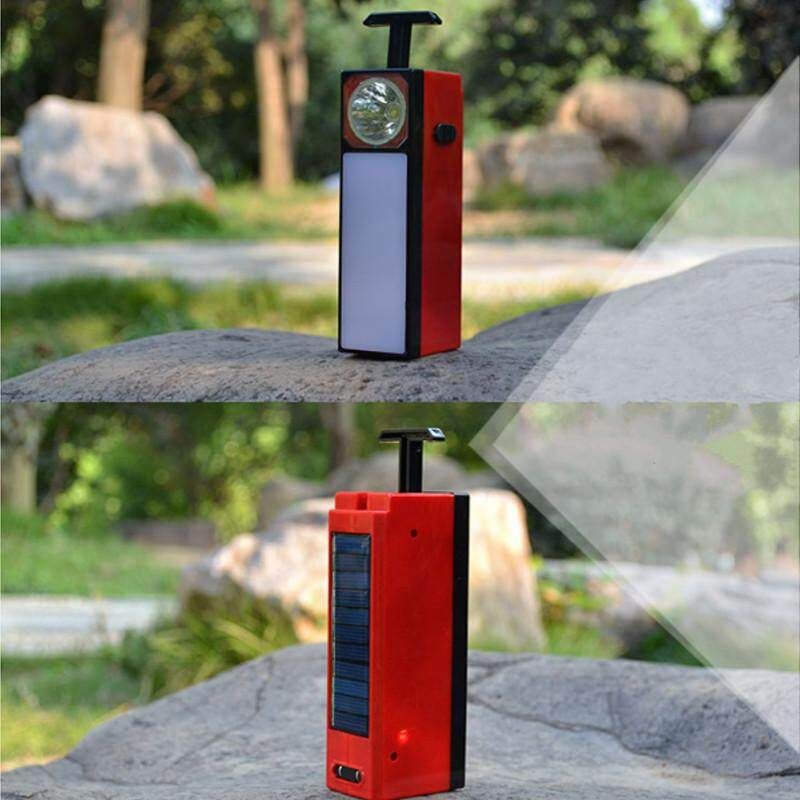 Solar Rechargeable Portable LED Flashlight Camping Reading Light Lantern Lamp