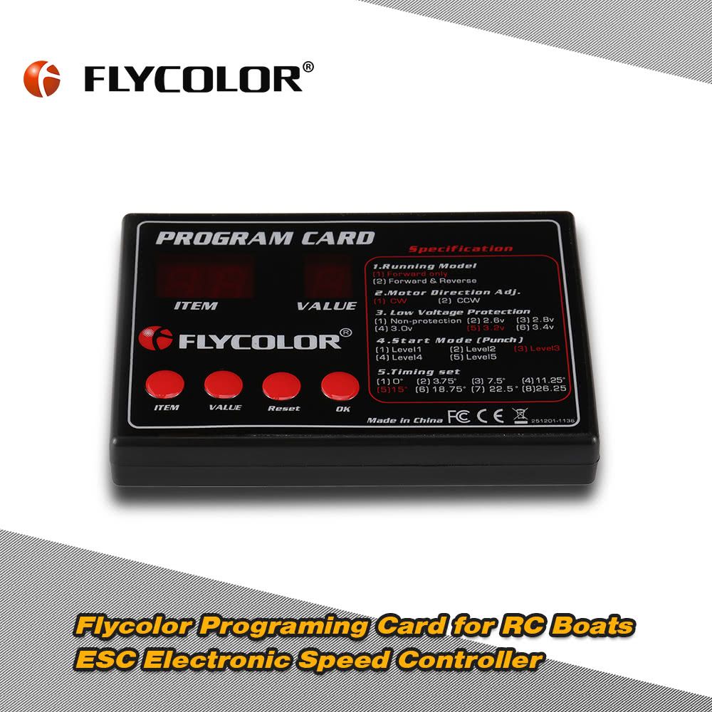 Original Flycolor Programing Card For RC Boats ESC