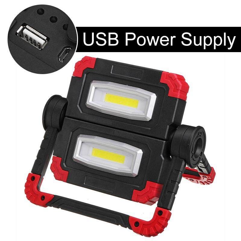 300W 3000LM LED COB Work Light USB Rechargeable/ Type Lantern Tent Lights Floodlight Emergency Foldable Rotation Pure White Outdoor Camping Lamp Lighting Aqua