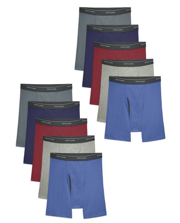 10 Pack Assorted Colour Boxer Briefs