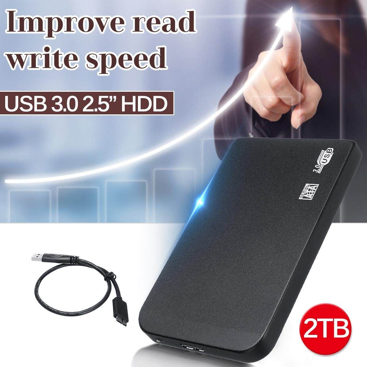 2.5'' 2TB Portable External Hard Drive USB 3.0 Black For Laptop/PC/M*/Window XP