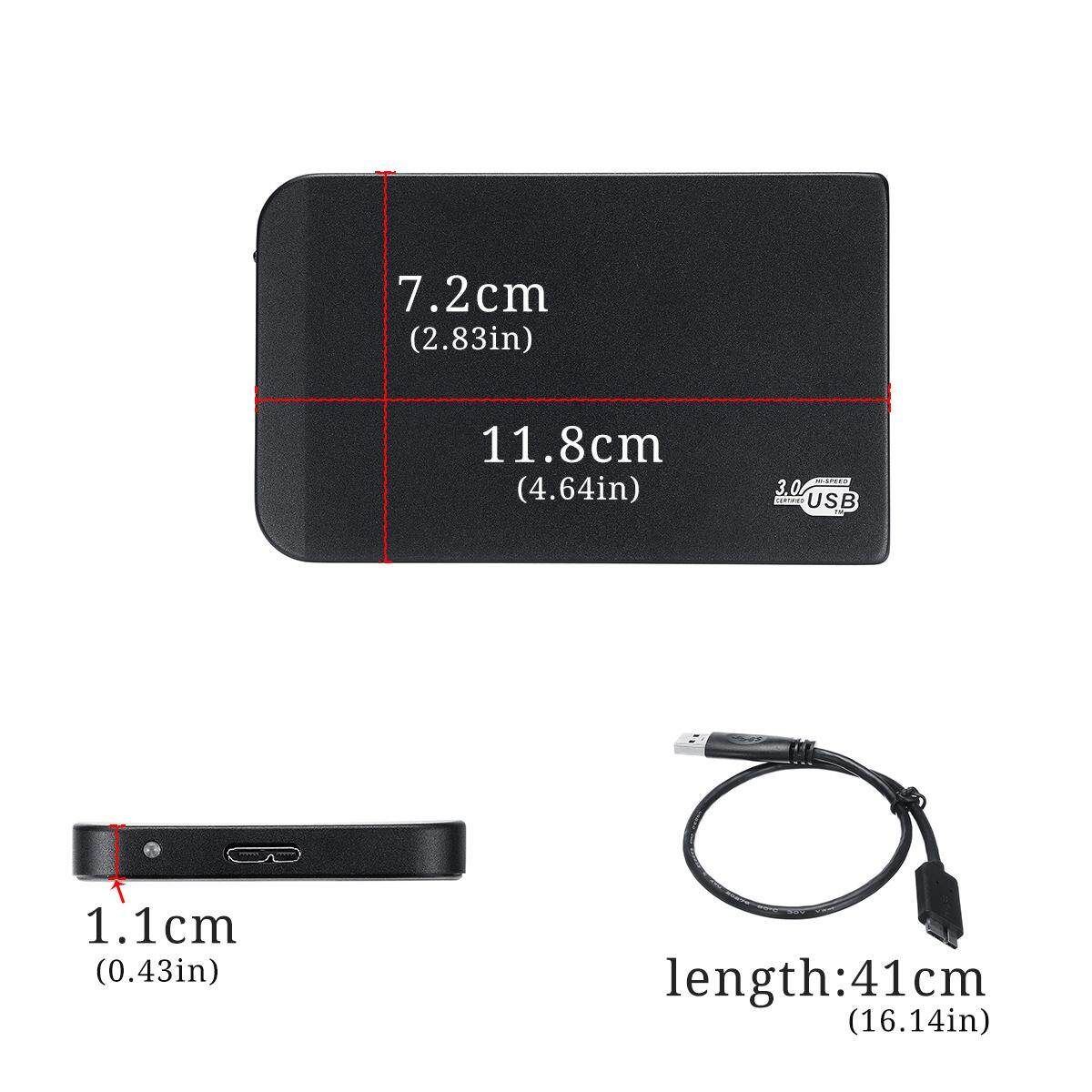 2.5'' 2TB Portable External Hard Drive USB 3.0 Black For Laptop/PC/M*/Window XP