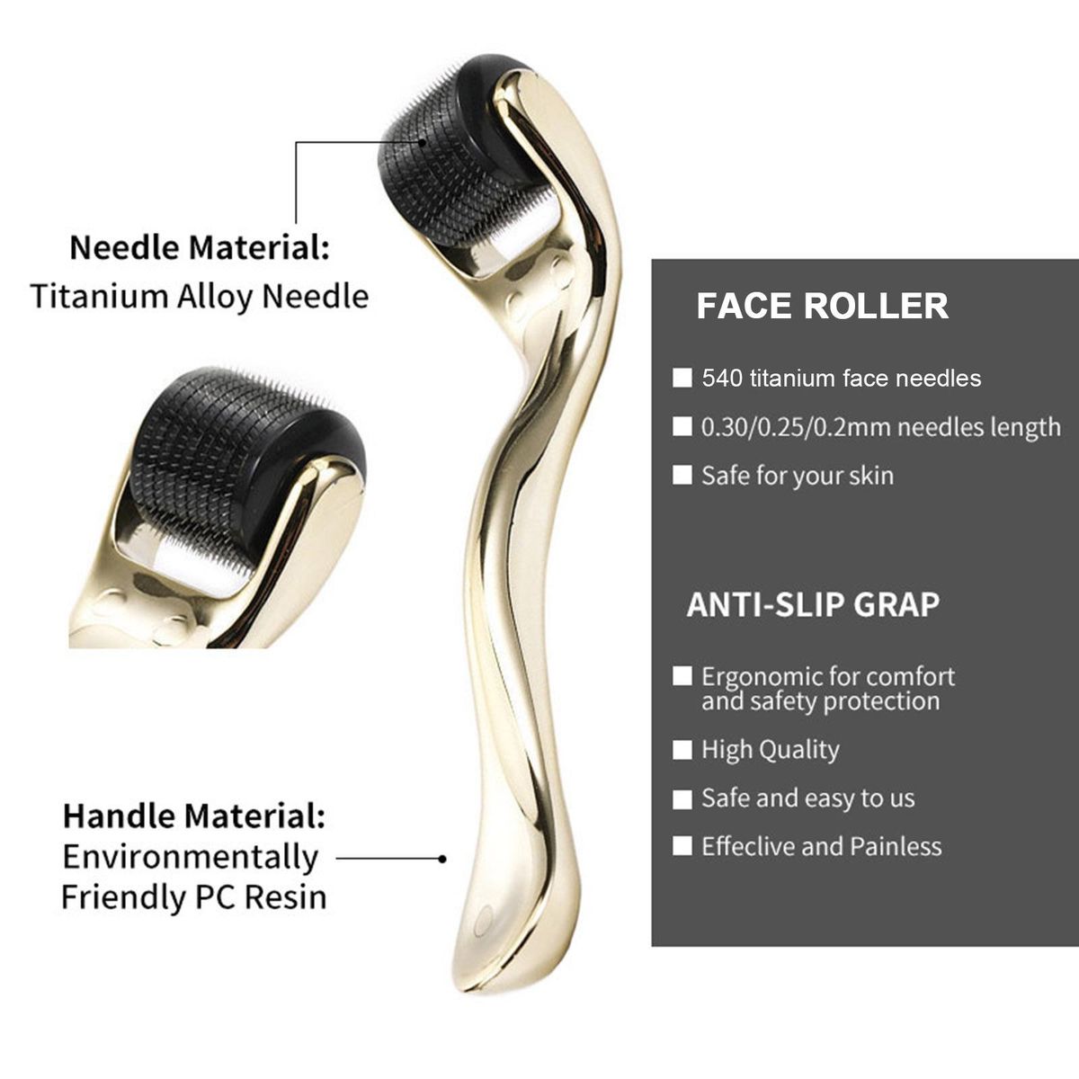 Facial Massager Rollers with Storage Case Needle Roller Skin Care Instrument for Face 3 Different Sizes Optional