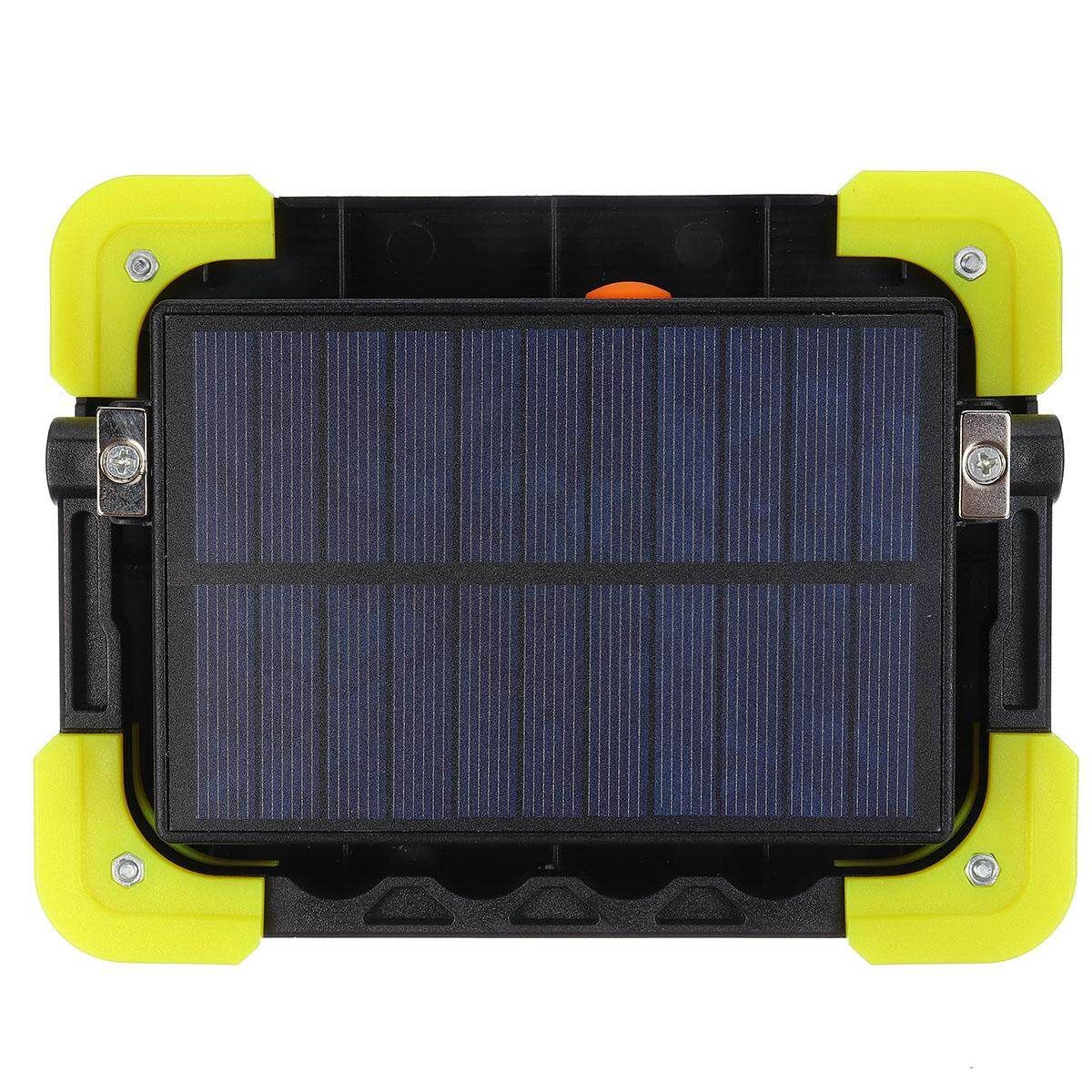 Portable 200W 2000LM COB 36 LED Solar Powered Work Light 3 Modes Floodlight Lantern Hanging Tent Lights USB Rechargeable Emergency Lamp Outdoor Camping Green