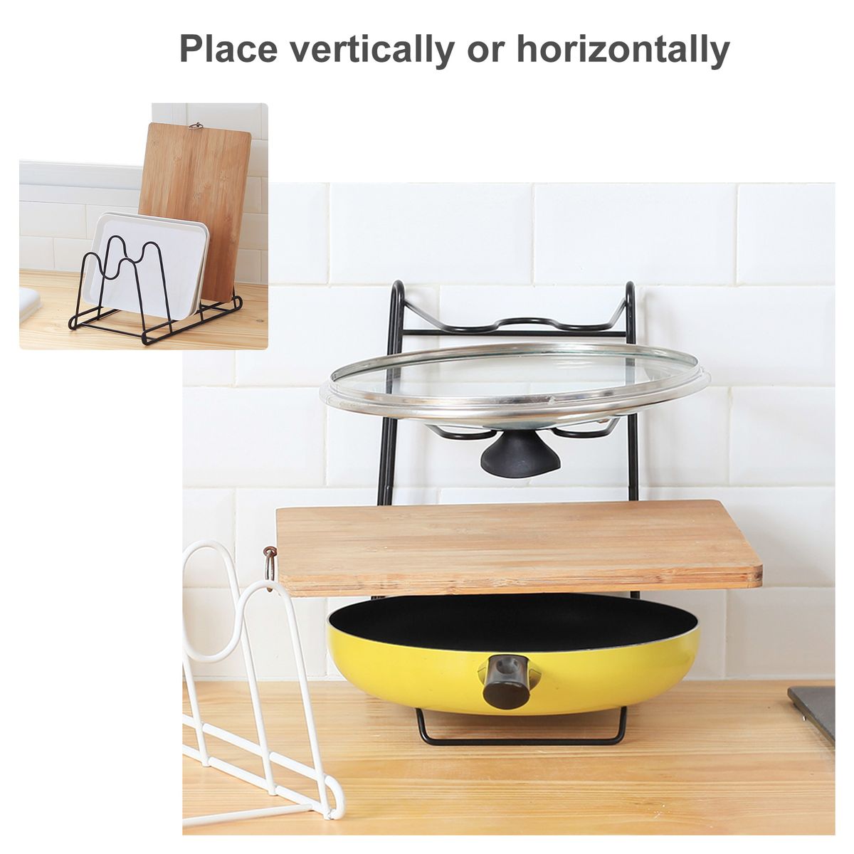 Pot Lid Holders Pan Organizer For Cabinet Pot Rack Storage