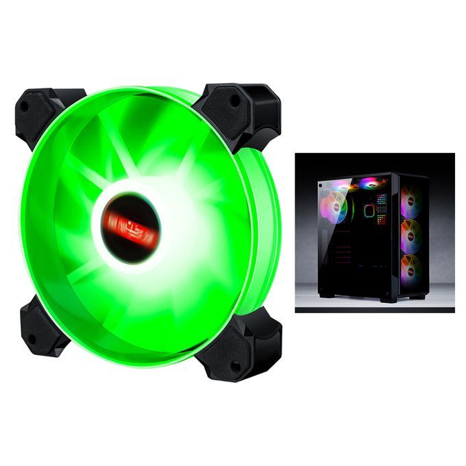 12cm LED RGB PC Case Cooling Fan Easy To Install High Green Light
