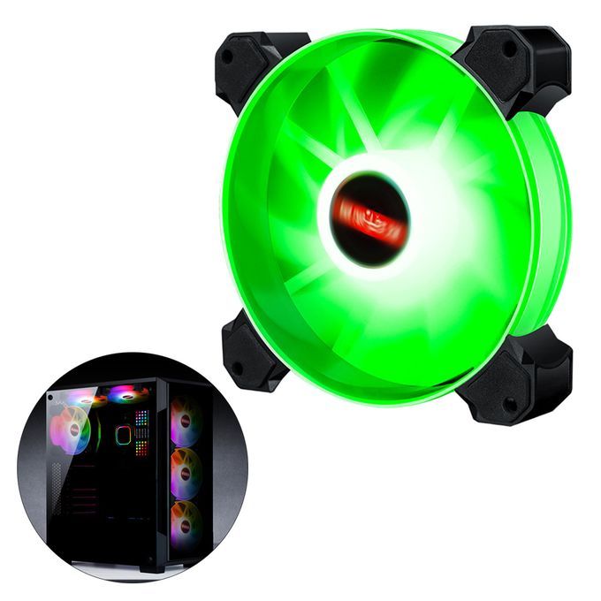 12cm LED RGB PC Case Cooling Fan Easy To Install High Green Light