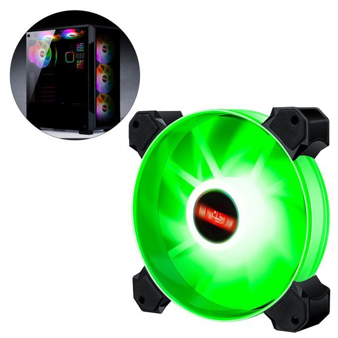 12cm LED RGB PC Case Cooling Fan Easy To Install High Green Light