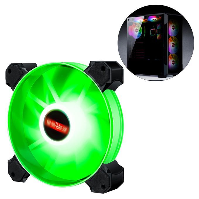 12cm LED RGB PC Case Cooling Fan Easy To Install High Green Light
