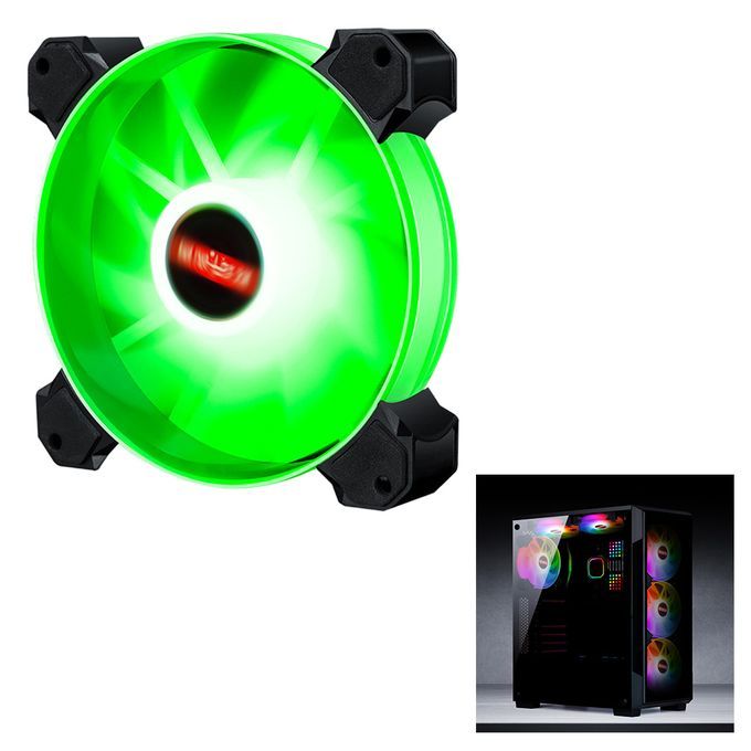 12cm LED RGB PC Case Cooling Fan Easy To Install High Green Light