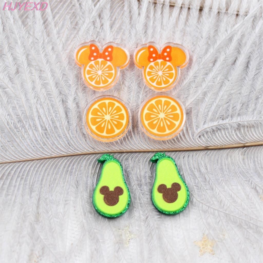 Set of 10  Acrylic Mouse orange avocado and For Earrings Flat back Laser Cut fruit Jewelry Accessories