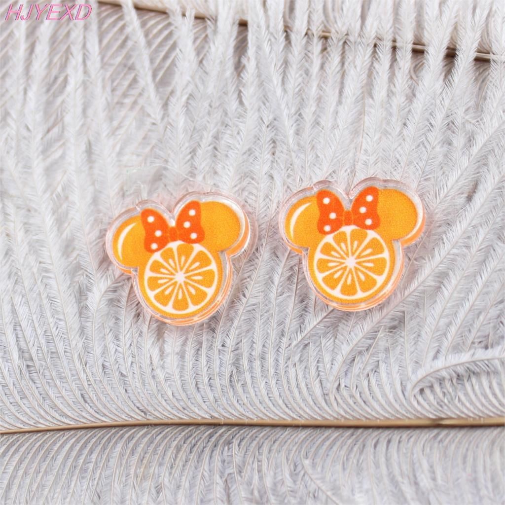 Set of 10  Acrylic Mouse orange avocado and For Earrings Flat back Laser Cut fruit Jewelry Accessories