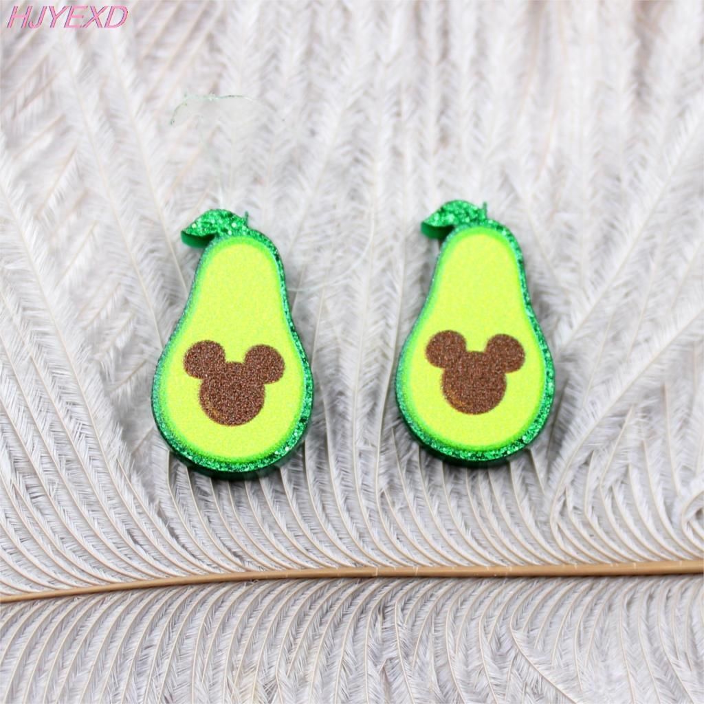 Set of 10  Acrylic Mouse orange avocado and For Earrings Flat back Laser Cut fruit Jewelry Accessories