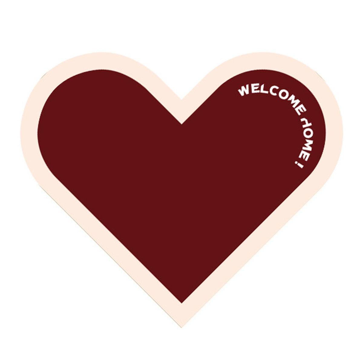 Floor Mat Heart-shaped Entrance Doormat Porch Floor Protector Pad Red