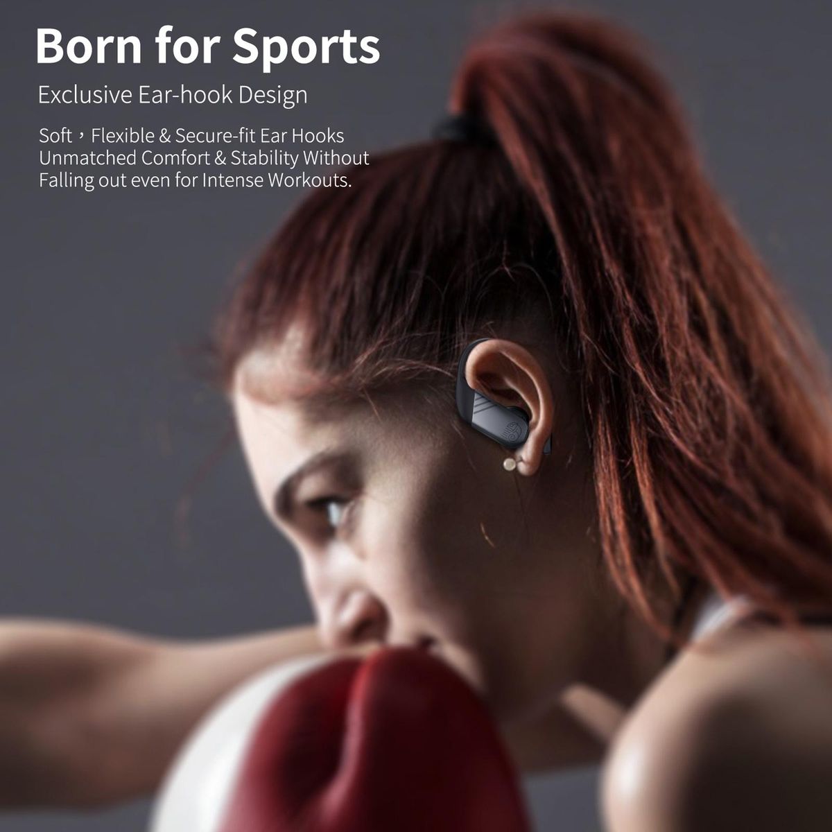 ONIKUMA T10 True Wireless Headphones Bluetooth 5.0 TWS Earbuds with Dual Mic Ear Hook Earphone Twins Sports Headset Touch Control with Charging Box